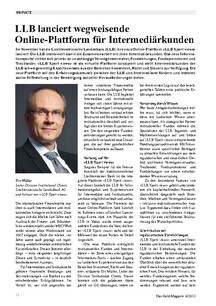 LLB lanciert wegweisende Online-Plattform für Intermediärkunden