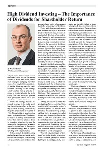 High Dividend Investing