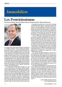 Lex Protektionismus: Immobilienmarkt und Politik