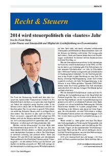 Vor einem steuerpolitisch «lauten» Jahr