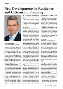New Developments in Residence and Citizenship Planning