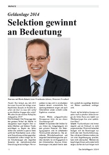 Geldanlage 2014: Selektion gewinnt an Bedeutung