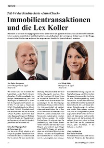 Immobilientransaktionen und die Lex Koller