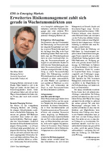 ESG in Emerging Markets