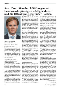 Asset Protection durch Stiftungen mit Ermessensbegünstigten