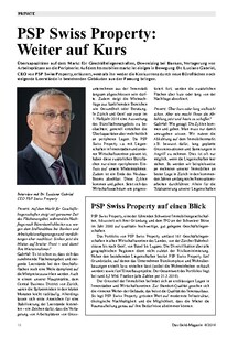 PSP Swiss Property: Weiter auf Kurs