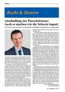 Abschaffung der Pauschalsteuer: Auch so machen wir die Schweiz kaputt