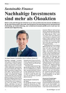 Nachhaltige Investments sind mehr als Ökoaktien