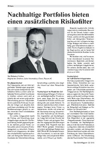 Nachhaltige Portfolios bieten einen zusätzlichen Risikofilter