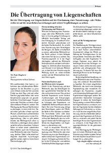 Die Übertragung von Liegenschaften