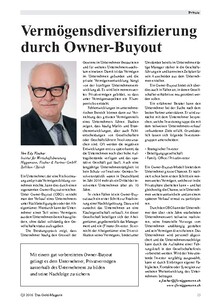 Vermögensdiversiﬁzierung durch Owner-Buyout