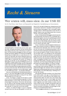 Wer ernten will, muss säen: Ja zur USR III