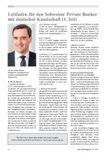 Leitfaden für den Schweizer Private Banker mit deutscher Kundschaft (4. Teil)