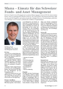 Sfama – Einsatz für das Schweizer Fonds- und Asset Management