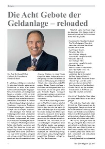 Die Acht Gebote der Geldanlage – reloaded