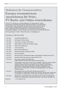 Medienpreis für Finanzjournalisten