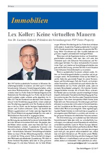 Lex Koller: Keine virtuellen Mauern