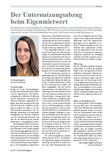 Der Unternutzungsabzug beim Eigenmietwert