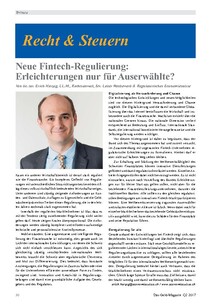 Neue Fintech-Regulierung: Erleichterungen nur für Auserwählte?