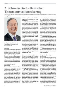 2. Schweizerisch–Deutscher Testamentsvollstreckertag