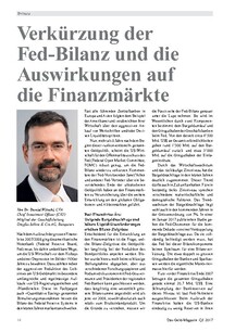 Verkürzung der Fed-Bilanz und die Auswirkungen auf die Finanzmärkte