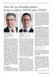 Was Sie bei Renditezahlen fragen sollten: MWR oder TWR?