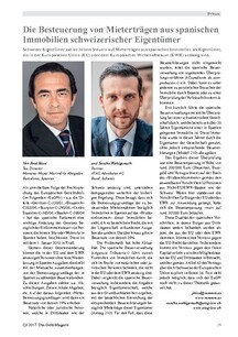 Die Besteuerung von Mieterträgen aus spanischen Immobilien schweizerischer Eigentümer