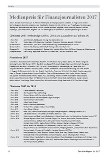 Medienpreis für Finanzjournalisten 2017