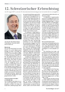Der 12. Schweizerische Erbrechtstag