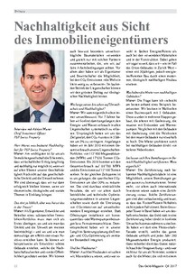 Nachhaltigkeit aus Sicht des Immobilieneigentümers