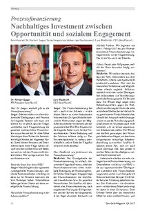 Prozessfinanzierung: Investment zwischen Opportunität und Engagement