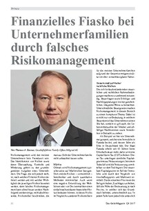 Finanzielles Fiasko bei Unternehmerfamilien durch falsches Risikomanagement