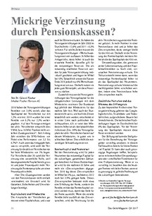 Mickrige Verzinsung durch Pensionskassen?