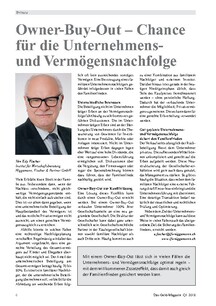 Owner-Buy-Out – Chance für die Unternehmens- und Vermögensnachfolge