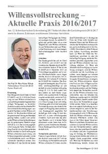 Willensvollstreckung – Aktuelle Praxis 2016/2017