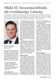 Mifid II: Investmentfonds als erstklassige Lösung
