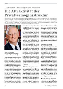 Liechtenstein – Standort für Asset Protection: Die Attraktivität der Privatvermögensstruktur