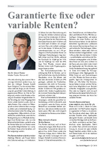 Garantierte fixe oder variable Renten?