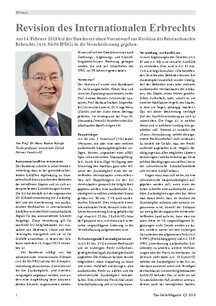 Revision des Internationalen Erbrechts