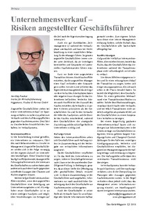 Unternehmensverkauf – Risiken angestellter Geschäftsführer