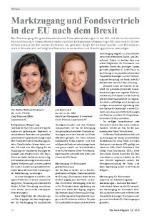 Marktzugang und Fondsvertrieb in der EU nach dem Brexit