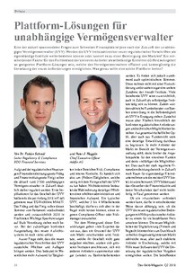 Plattform-Lösungen für unabhängige Vermögensverwalter