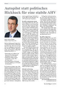 Autopilot statt politisches Hickhack für eine stabile AHV