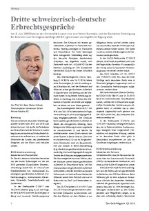 Dritte schweizerisch-deutsche Erbrechtsgespräche