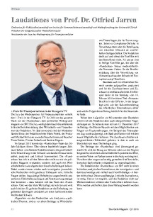 Laudationes von Prof. Dr. Otfried Jarren