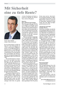 Mit Sicherheit eine zu tiefe Rente?