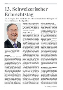 Der 13. Schweizerische Erbrechtstag