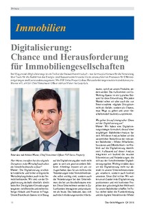 Digitalisierung: Chance  und Herausforderung für  Immobiliengesellschaften
