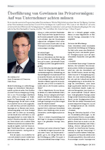 Überführung von Gewinnen ins Privatvermögen: Auf  was  Unternehmer achten müssen