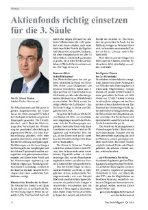 Aktienfonds richtig einsetzen für die 3.Säule